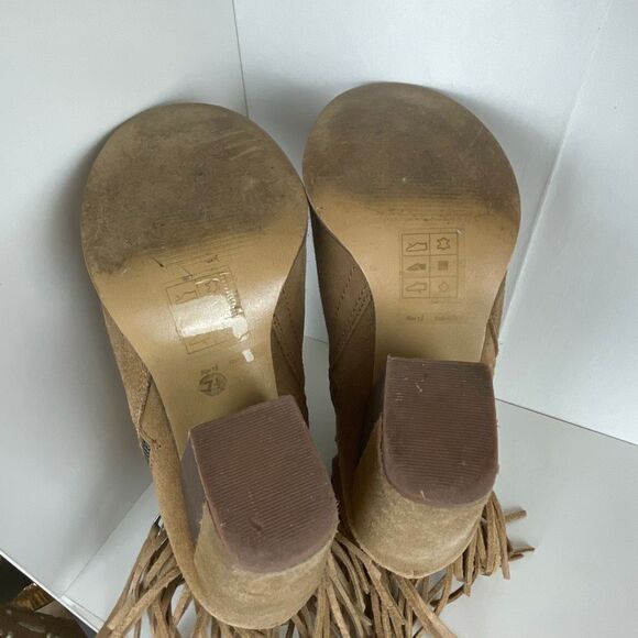 DV by Dolce Vita Suede Fringe Trim Open Toe Booties 7.5 - Picture 7 of 11